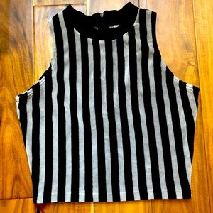 Velvet striped crop top